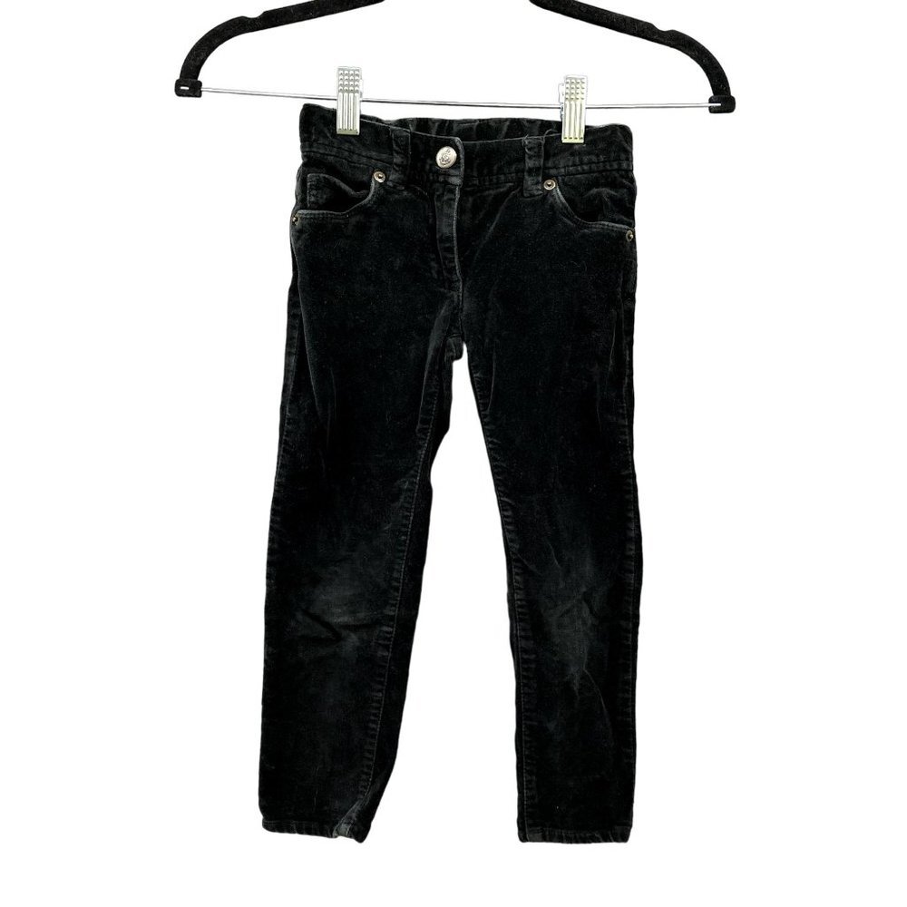 Crewcuts Girls 5T Black Velvet Pants Skinny Adjustable Waist